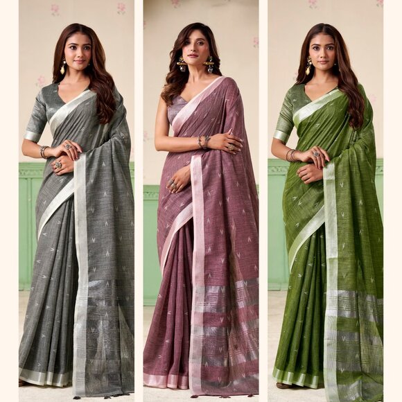 LINEN SILK SAREE - Picture 12 of 12